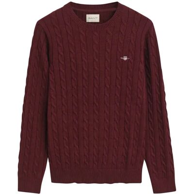 Gant Classic Cable Knit Sweater S BORDEAUX MELANGE S Gant Classic Cable Knit Sweater S BORDEAUX MELANGE S