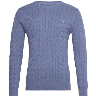 Gant Classic Cable Knit Sweater XXL DENIM BLUE MELANGE XXL Gant Classic Cable Knit Sweater XXL DENIM BLUE MELANGE XXL