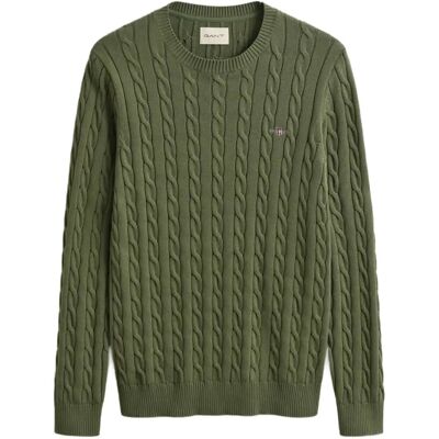 Gant Classic Cable Knit Sweater M DRY HERB GREEN M Gant Classic Cable Knit Sweater M DRY HERB GREEN M