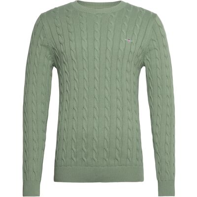 Gant Classic Cable Knit Sweater XXXL KALAMATA GREEN XXXL Gant Classic Cable Knit Sweater XXXL KALAMATA GREEN XXXL