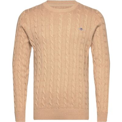 Gant Classic Cable Knit Sweater XXXXL KHAKI MELANGE XXXXL Gant Classic Cable Knit Sweater XXXXL KHAKI MELANGE XXXXL