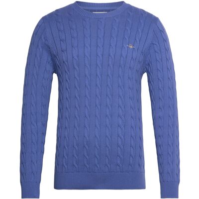 Gant Classic Cable Knit Sweater S RICH BLUE S Gant Classic Cable Knit Sweater S RICH BLUE S