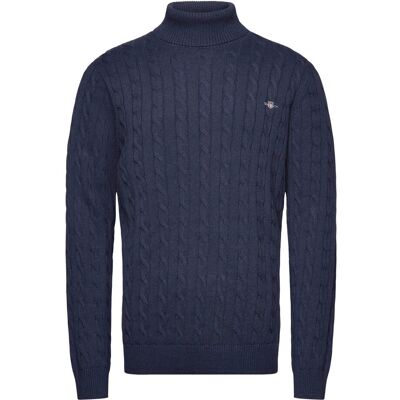 Gant Cotton Cable Turtle Neck XXXL DARK JEANSBLUE MELANGE XXXL Gant Cotton Cable Turtle Neck XXXL DARK JEANSBLUE MELANGE XXXL