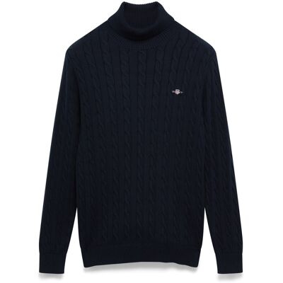 Gant Cotton Cable Turtle Neck M EVENING BLUE M Gant Cotton Cable Turtle Neck M EVENING BLUE M
