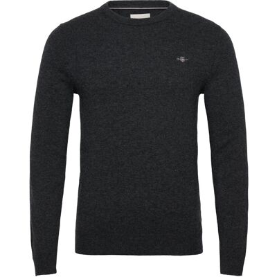 Gant Lambswool Blend C-Neck M CHARCOAL MELANGE M Gant Lambswool Blend C-Neck M CHARCOAL MELANGE M
