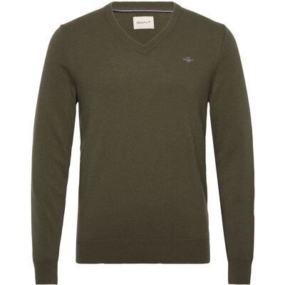 Gant Lambswool Blend V-Neck M JUNIPER GREEN M Gant Lambswool Blend V-Neck M JUNIPER GREEN M