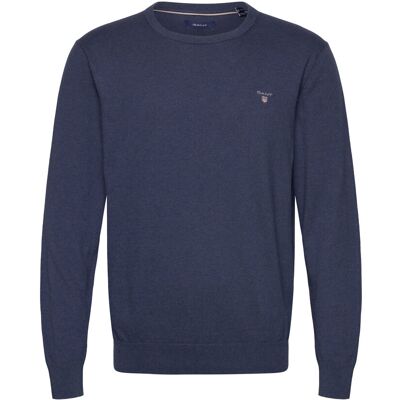 Gant Cotton C-Neck S DARK JEANSBLUE MELANGE S Gant Cotton C-Neck S DARK JEANSBLUE MELANGE S