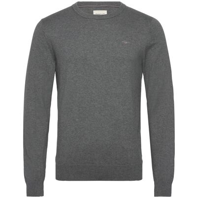 Gant Shield Cotton C-Neck M DARK GREY MELANGE M Gant Shield Cotton C-Neck M DARK GREY MELANGE M