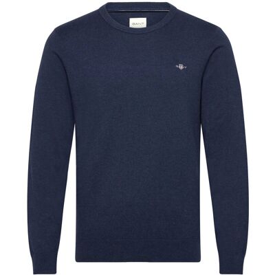Gant Shield Cotton C-Neck M DARK JEANSBLUE MELANGE M Gant Shield Cotton C-Neck M DARK JEANSBLUE MELANGE M