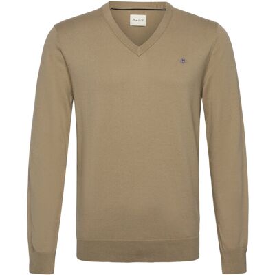 Gant Shield Cotton V-Neck XL DRIED KHAKI XL Gant Shield Cotton V-Neck XL DRIED KHAKI XL