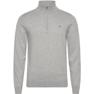 Gant Cotton Half Zip M LIGHT GREY MELANGE M Gant Cotton Half Zip M LIGHT GREY MELANGE M
