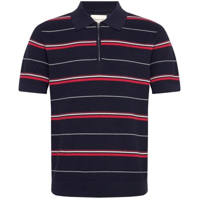 Gant Striped Textured Zip Polo M EVENING BLUE M Gant Striped Textured Zip Polo M EVENING BLUE M