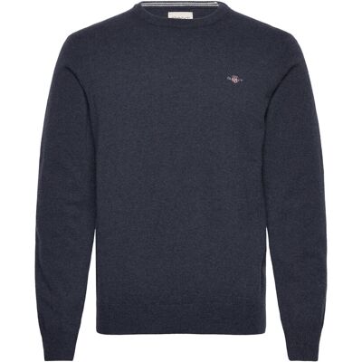 Gant Superfine Lambswool C-Neck L DARK NAVY MELANGE L Gant Superfine Lambswool C-Neck L DARK NAVY MELANGE L