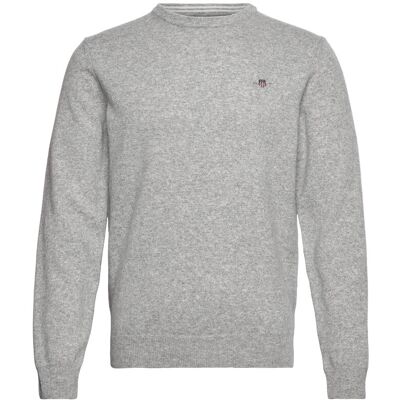 Gant Superfine Lambswool C-Neck M GREY MELANGE M Gant Superfine Lambswool C-Neck M GREY MELANGE M