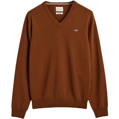 Gant Superfine Lambswool V-Neck M CACAO M Gant Superfine Lambswool V-Neck M CACAO M