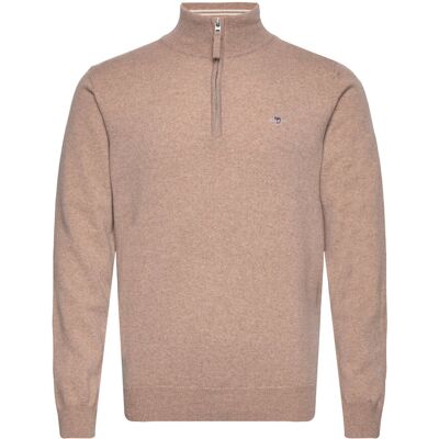 Gant Superfine Lambswool Half Zip XL DK. SAND MELANGE XL Gant Superfine Lambswool Half Zip XL DK. SAND MELANGE XL