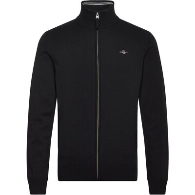 Gant Superfine Lambswool Zip Cardigan S BLACK S Gant Superfine Lambswool Zip Cardigan S BLACK S