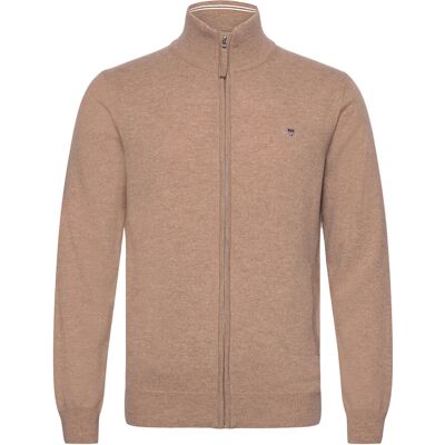 Gant Superfine Lambswool Zip Cardigan XL DK. SAND MELANGE XL Gant Superfine Lambswool Zip Cardigan XL DK. SAND MELANGE XL