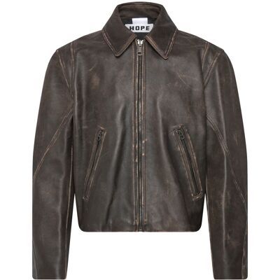Hope Void Leather Jacket 50 BLACK BROWN LEATHER 50 Hope Void Leather Jacket 50 BLACK BROWN LEATHER 50