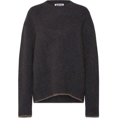 Hope Box Sweater Blue Brown Melange Yak-50 42 BLUE BROWN MELANGE YAK 42 Hope Box Sweater Blue Brown Melange Yak-50 42 BLUE BROWN MELANGE YAK 42