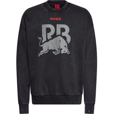 HUGO Crewneck Wash_01-Rb2 S BLACK S HUGO Crewneck Wash_01-Rb2 S BLACK S