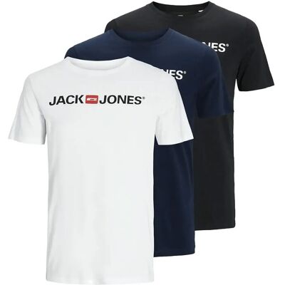 Jack & Jones Jjecorp Logo Tee Ss Crew Neck 3Pkmp Noos S WHITE S Jack & Jones Jjecorp Logo Tee Ss Crew Neck 3Pkmp Noos S WHITE S