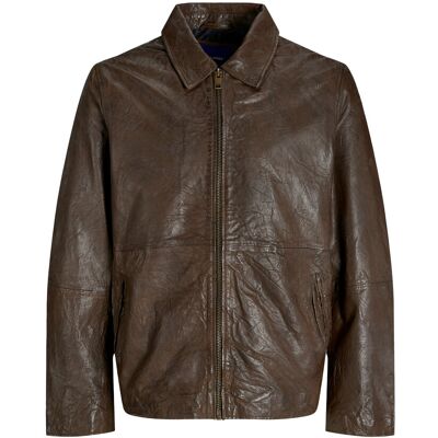 Jack & Jones Jorcrincle Leather Jkt Styd Aw24 S CHOCOLATE BROWN S Jack & Jones Jorcrincle Leather Jkt Styd Aw24 S CHOCOLATE BROWN S