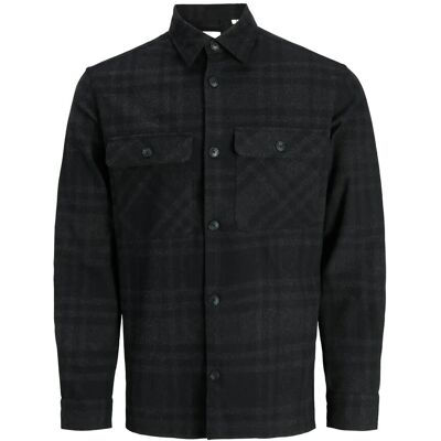 Jack & Jones Jprrayle Melange Check L/S Overshirt Sn M BLACK BEAUTY M Jack & Jones Jprrayle Melange Check L/S Overshirt Sn M BLACK BEAUTY M