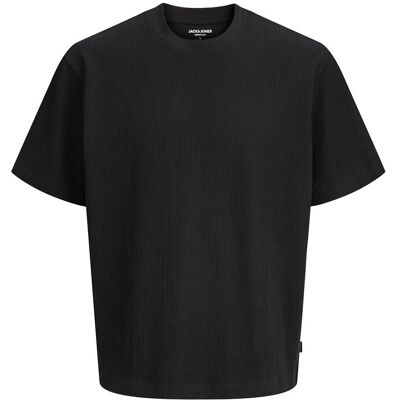 Jack & Jones Jjeharrison Structure Tee Ss O-Neck Sn L BLACK L Jack & Jones Jjeharrison Structure Tee Ss O-Neck Sn L BLACK L
