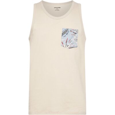 Jack & Jones Jjhonolulu Pocket Aop Tanktop Sl M MOONBEAM M Jack & Jones Jjhonolulu Pocket Aop Tanktop Sl M MOONBEAM M