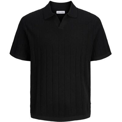 Jack & Jones Jjebradley Knit Split Neck Ss Sn XXL BLACK XXL Jack & Jones Jjebradley Knit Split Neck Ss Sn XXL BLACK XXL