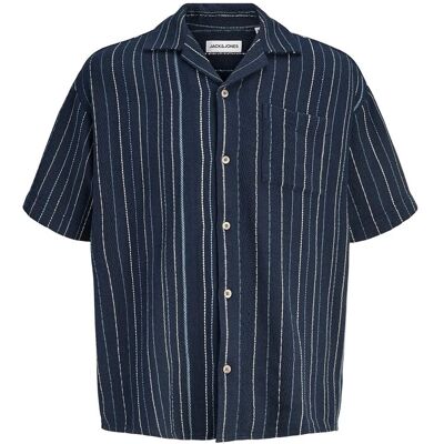 Jack & Jones Jjebradley Striped Resort Shirt Ss Ln XXL NAVY BLAZER XXL Jack & Jones Jjebradley Striped Resort Shirt Ss Ln XXL NAVY BLAZER XXL