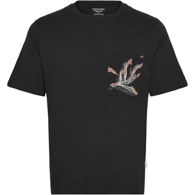 Jack & Jones Jormontauk Aop Pocket Tee Cn XS BLACK XS Jack & Jones Jormontauk Aop Pocket Tee Cn XS BLACK XS