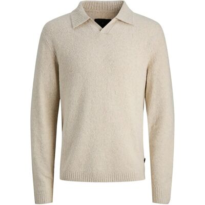 Jack & Jones Jprblamaverick Knit Split Neck Styd Aw25 XXL SILVER LINING XXL Jack & Jones Jprblamaverick Knit Split Neck Styd Aw25 XXL SILVER LINING XXL