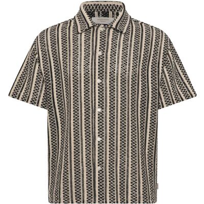 Jack & Jones Jorcotedazur Bellagio Crochetshirt Ss Sn XS BLACK XS Jack & Jones Jorcotedazur Bellagio Crochetshirt Ss Sn XS BLACK XS