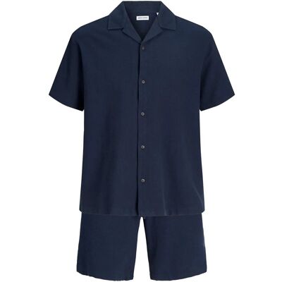 Jack & Jones Jjglobal Waffle Resort Shirt Ss Set Mp L NAVY BLAZER L Jack & Jones Jjglobal Waffle Resort Shirt Ss Set Mp L NAVY BLAZER L