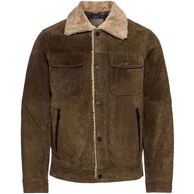 Jofama Sam Shearling Jean Jacket 46 OLIVE 46 Jofama Sam Shearling Jean Jacket 46 OLIVE 46