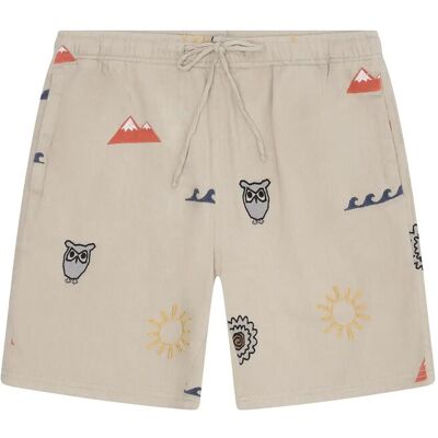 Knowledge Cotton Apparel Fig Loose Embroidery Shorts XXL LIGHT FEATHER GRAY XXL Knowledge Cotton Apparel Fig Loose Embroidery Shorts XXL LIGHT FEATHER GRAY XXL