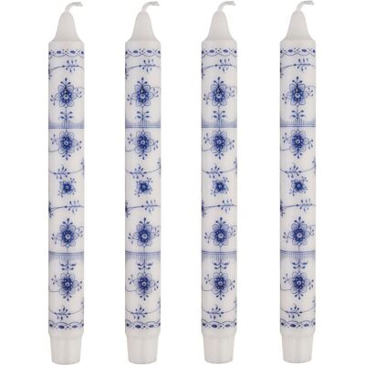 Kunstindustrien Musselmalet Taper Candles, 4 Pack ONE SIZE BLUE PATTERN ONE SIZE Kunstindustrien Musselmalet Taper Candles, 4 Pack ONE SIZE BLUE PATTERN ONE SIZE