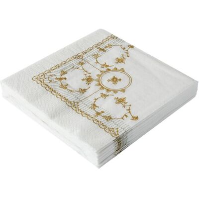 Kunstindustrien Classic Napkins,20 Pcs 33X33CM GOLD PATTERN 33X33CM Kunstindustrien Classic Napkins,20 Pcs 33X33CM GOLD PATTERN 33X33CM