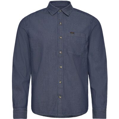 Lee Jeans Leesure Shirt XL x 00 INDIGO RAILROAD TEXTURE XL x 00 Lee Jeans Leesure Shirt XL x 00 INDIGO RAILROAD TEXTURE XL x 00