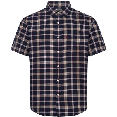 Levi's® S/S Sunset 1 Pkt Standrd Blues S S/S SUNSET 1 PKT STANDRD SINTRA PLAID V2 DRESS BLUES COTTON LINEN S Levi's® S/S Sunset 1 Pkt Standrd Blues S S/S SUNSET 1 PKT STANDRD SINTRA PLAID V2 DRESS BLUES COTTON LINEN S