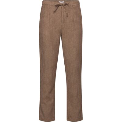 Lindbergh Linen Blend Herringbone Pants M DK STONE M Lindbergh Linen Blend Herringbone Pants M DK STONE M