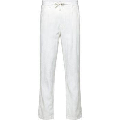 Lindbergh Linen Blend Herringbone Pants L OPTICAL WHITE L Lindbergh Linen Blend Herringbone Pants L OPTICAL WHITE L