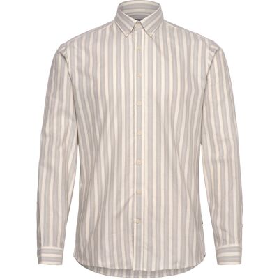 Lindbergh Striped Oxford Shirt L/S M ECRU M Lindbergh Striped Oxford Shirt L/S M ECRU M