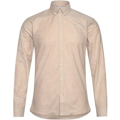 Lindbergh Yarn Dyed Oxford Superflex Shirt L/S XL FADED SAND MIX XL Lindbergh Yarn Dyed Oxford Superflex Shirt L/S XL FADED SAND MIX XL