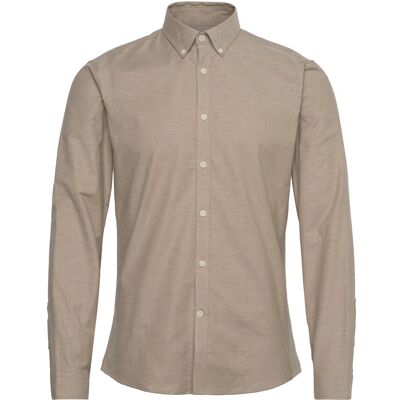 Lindbergh Yarn Dyed Oxford Superflex Shirt L/S XXL LT STONE MIX XXL Lindbergh Yarn Dyed Oxford Superflex Shirt L/S XXL LT STONE MIX XXL