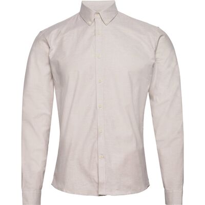 Lindbergh Yarn Dyed Oxford Superflex Shirt L/S XXL MID SAND MIX XXL Lindbergh Yarn Dyed Oxford Superflex Shirt L/S XXL MID SAND MIX XXL