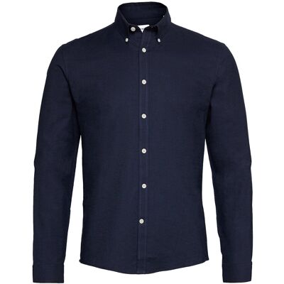 Lindbergh Yarn Dyed Oxford Superflex Shirt L/S XXL NAVY MIX XXL Lindbergh Yarn Dyed Oxford Superflex Shirt L/S XXL NAVY MIX XXL