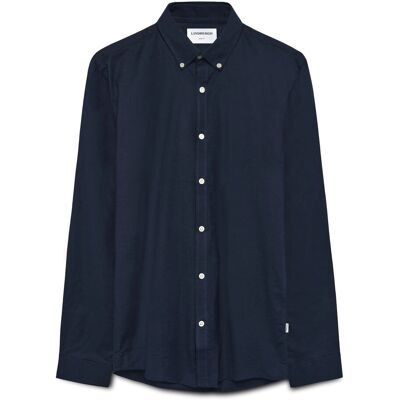 Lindbergh Yarn Dyed Oxford Superflex Shirt L/S M NAVY MIX M Lindbergh Yarn Dyed Oxford Superflex Shirt L/S M NAVY MIX M